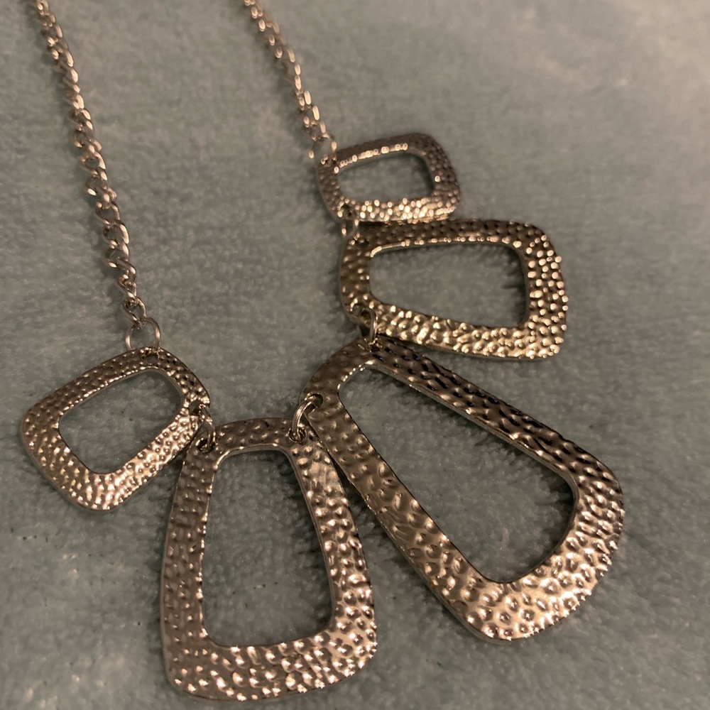 Silver necklace with matching earrings